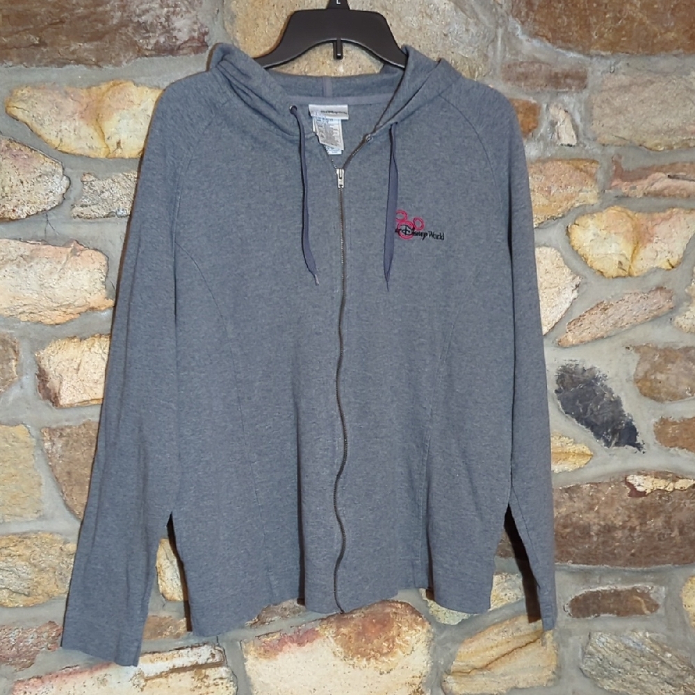 Walt Disney World Gray Zip Up Hooded Jacket